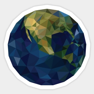 Low Poly Globe - North America Sticker